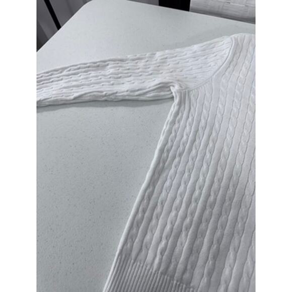 White Cable Knit Sweater, No Brand Tag, Size XL, Washed & Air Dried,Quiet Luxury - Picture 6 of 11